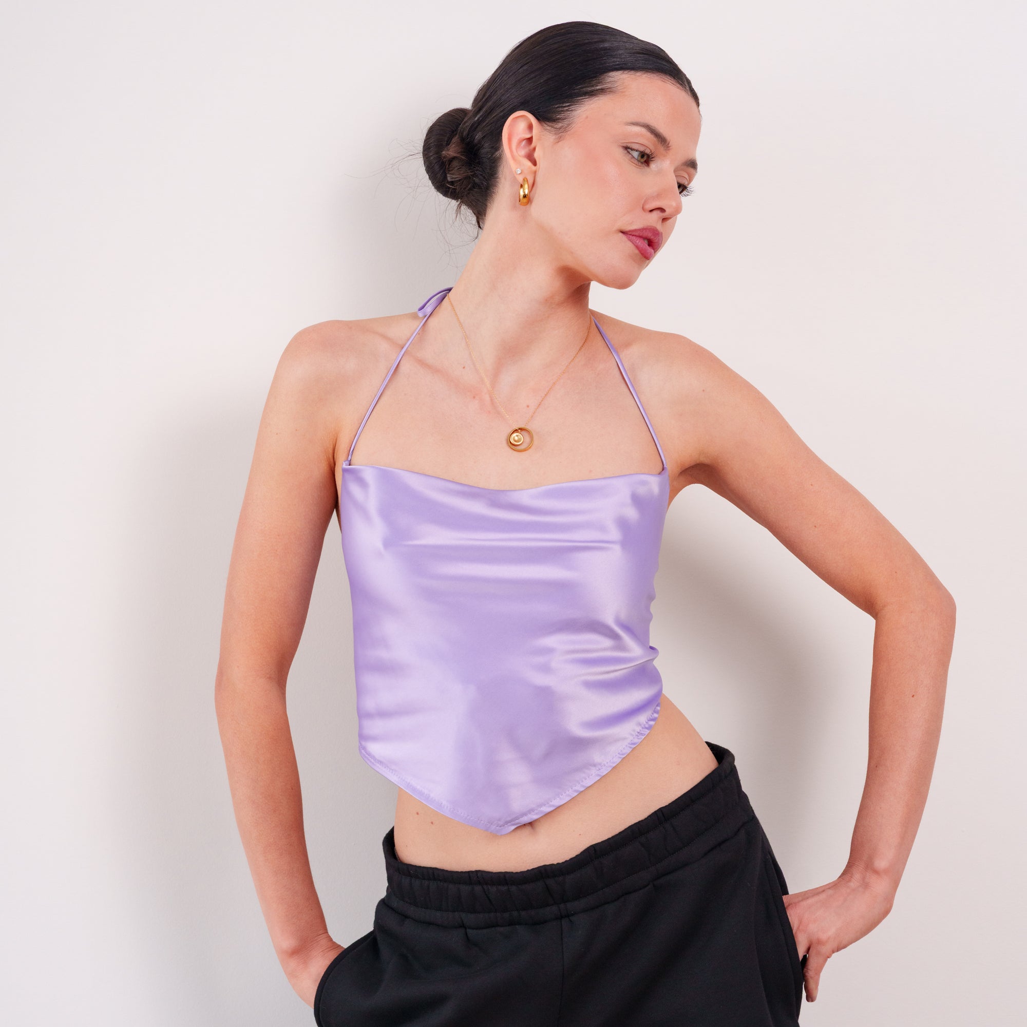 THE ÉRA SATIN HALTER TOP