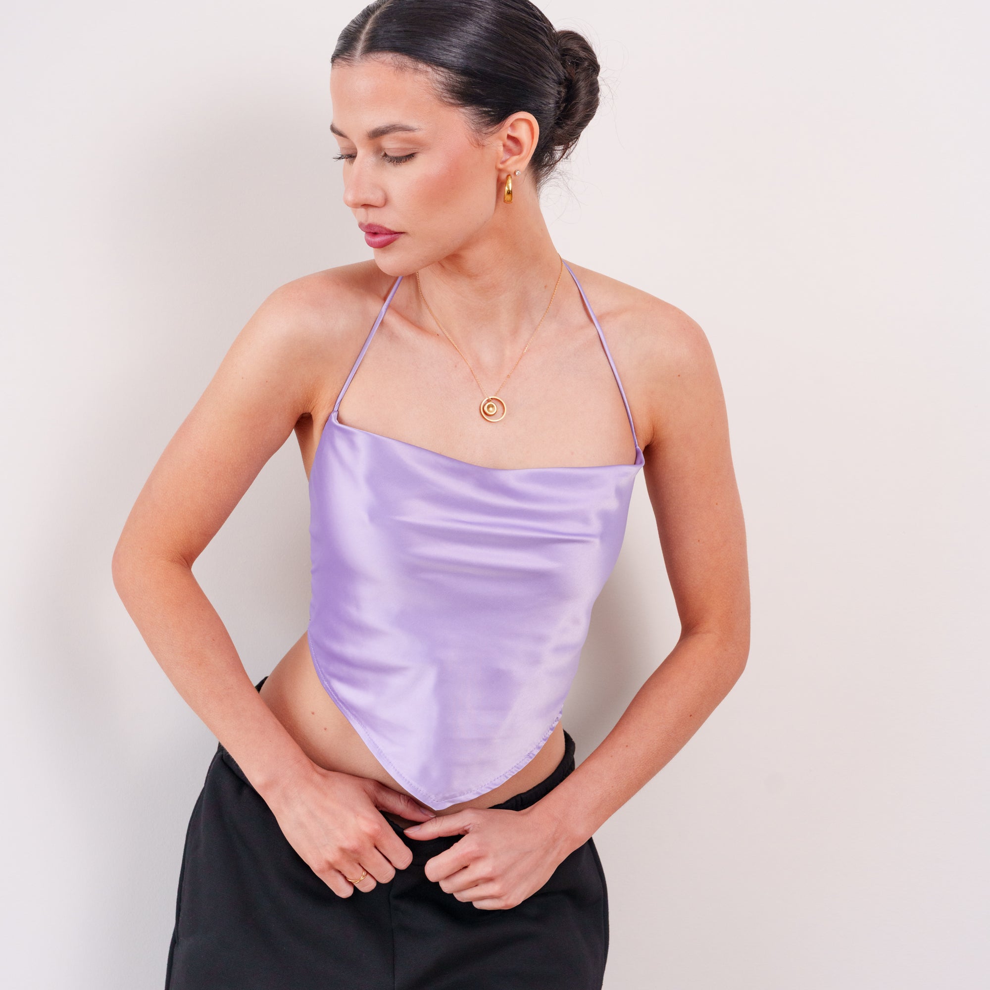 THE ÉRA SATIN HALTER TOP