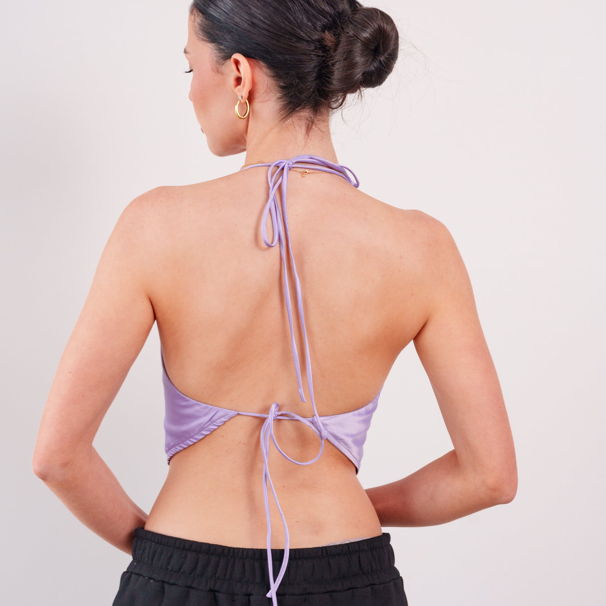 THE ÉRA SATIN HALTER TOP