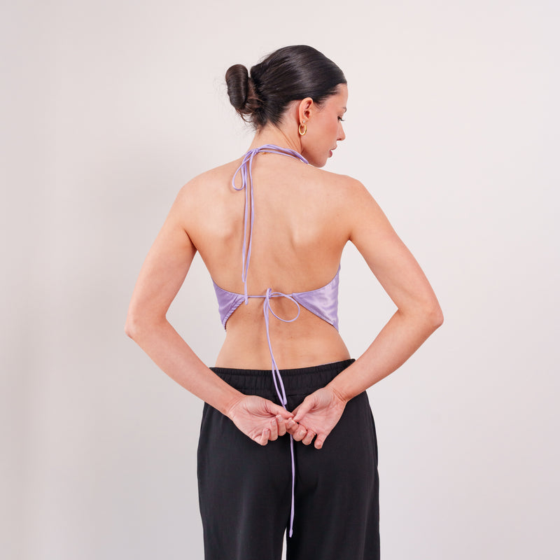 THE ÉRA SATIN HALTER TOP