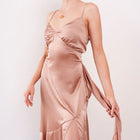 THE AIRA BIAS SATIN SCARF DRESS