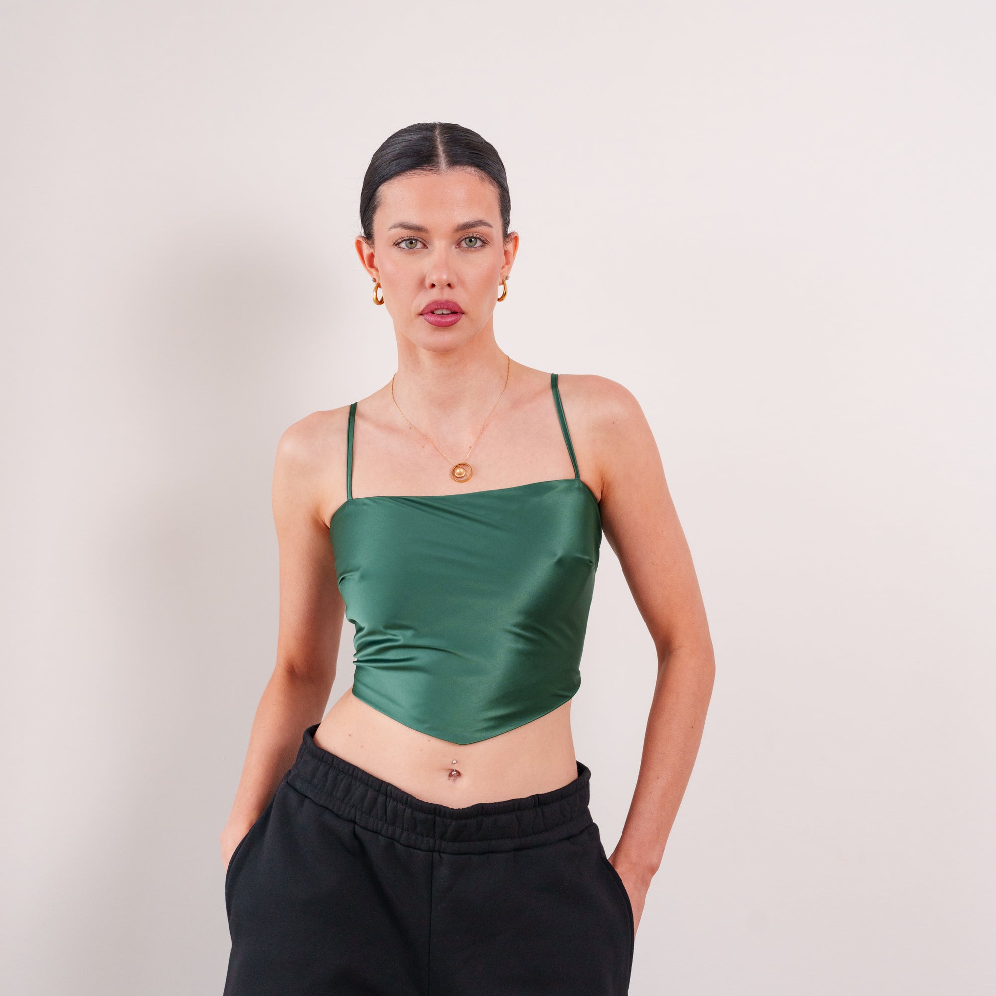 THE ÉLANORA SATIN DRAPE TOP