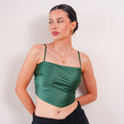 THE ÉLANORA SATIN DRAPE TOP