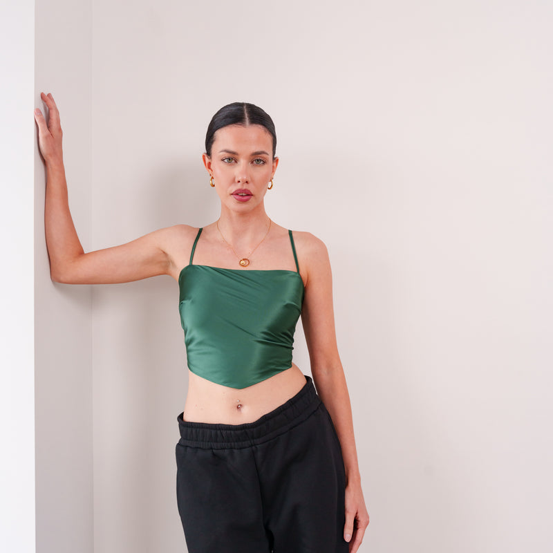 THE ÉLANORA SATIN DRAPE TOP