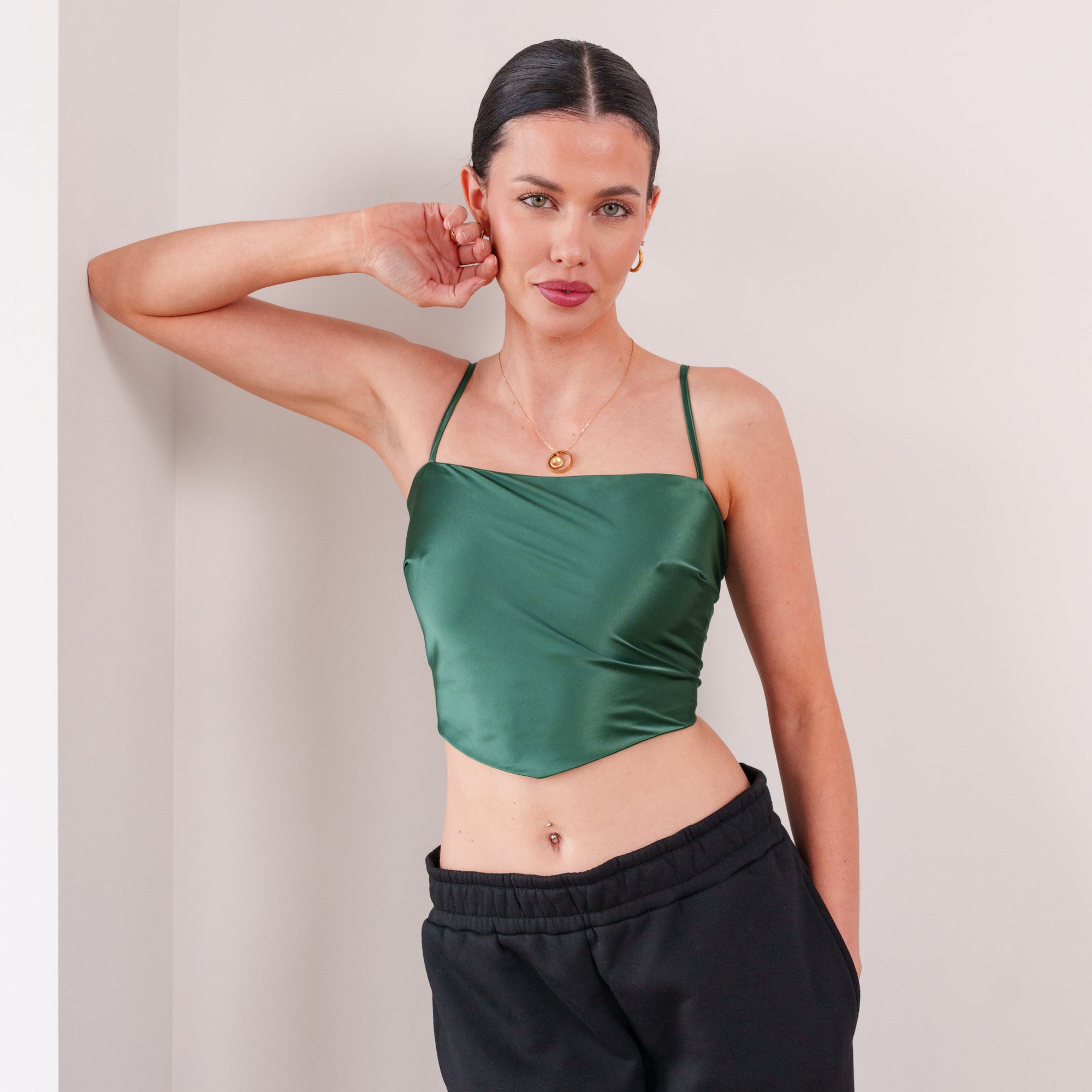 THE ÉLANORA SATIN DRAPE TOP