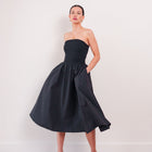 THE SÉLENE STRUCTURED KNIT & POPLIN MIDI DRESS