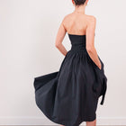 THE SÉLENE STRUCTURED KNIT & POPLIN MIDI DRESS