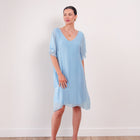THE CALYRA SILK DRAPE DRESS