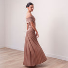 THE SERAPHINE OFF-SHOULDER PLEATED MAXI DRESS