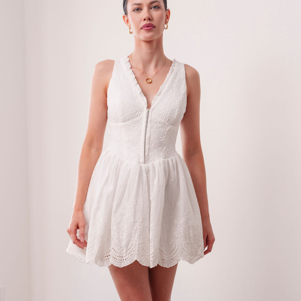 THE LUCIA CORSET COTTON MINI DRESS