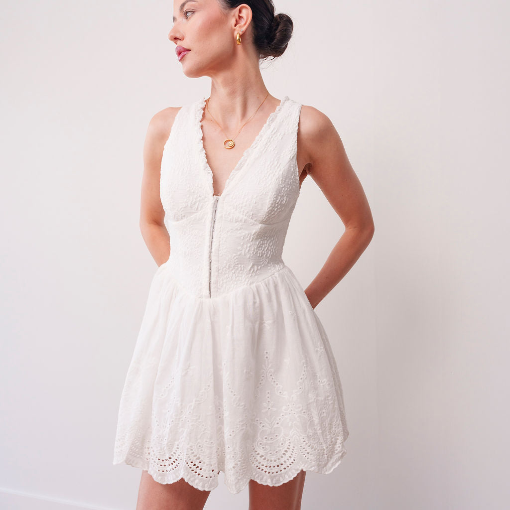 THE LUCIA CORSET COTTON MINI DRESS