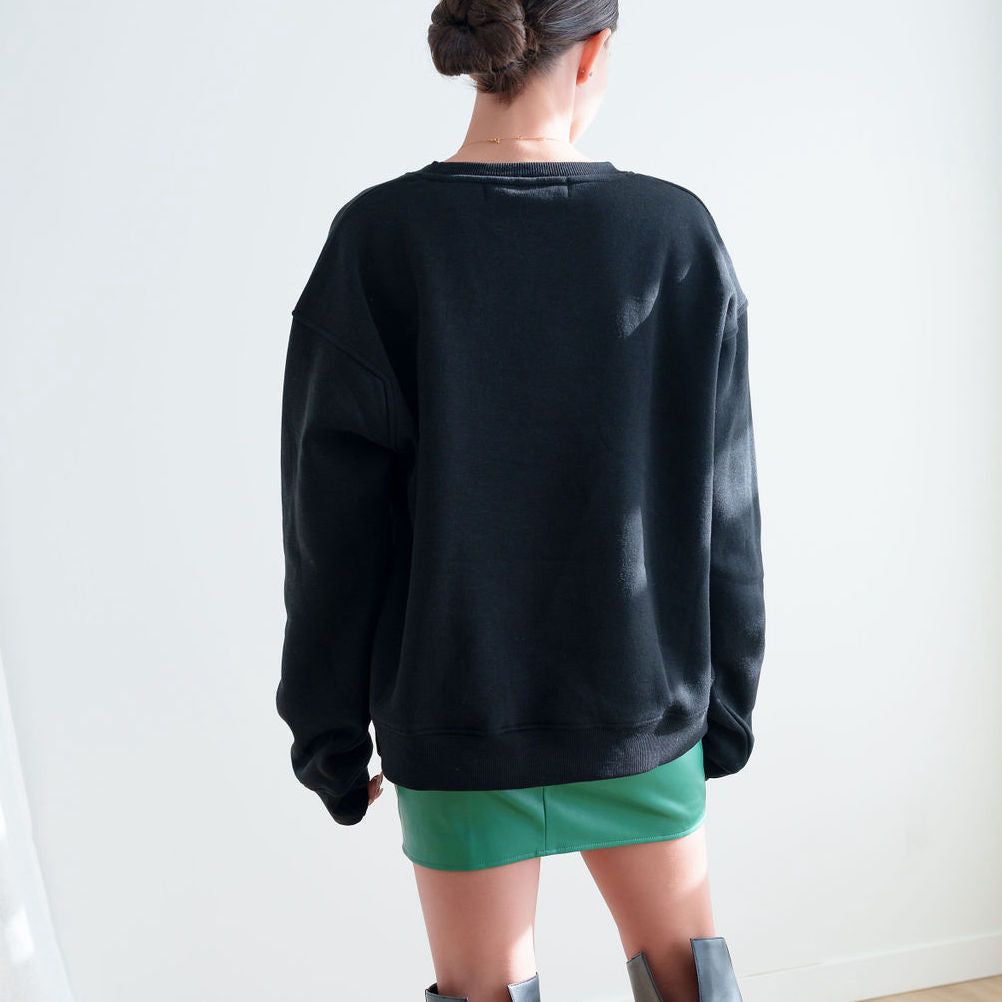 Fleece Sweatshirt Soft in Black