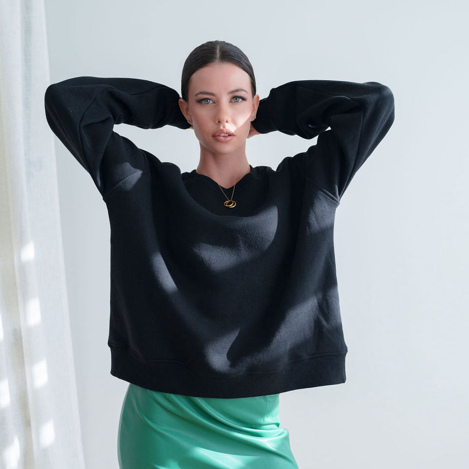 Fleece Sweatshirt Soft in Black