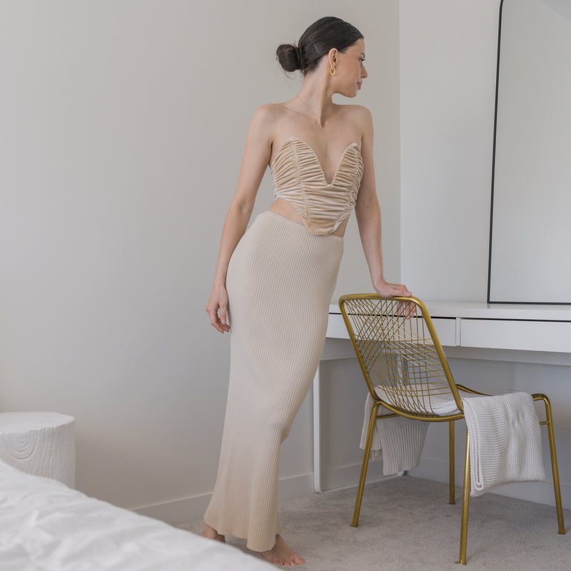 Soft Ribbed Maxi Skirt